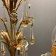 Lustre aux fruits en verre de Murano doré à l’or italien