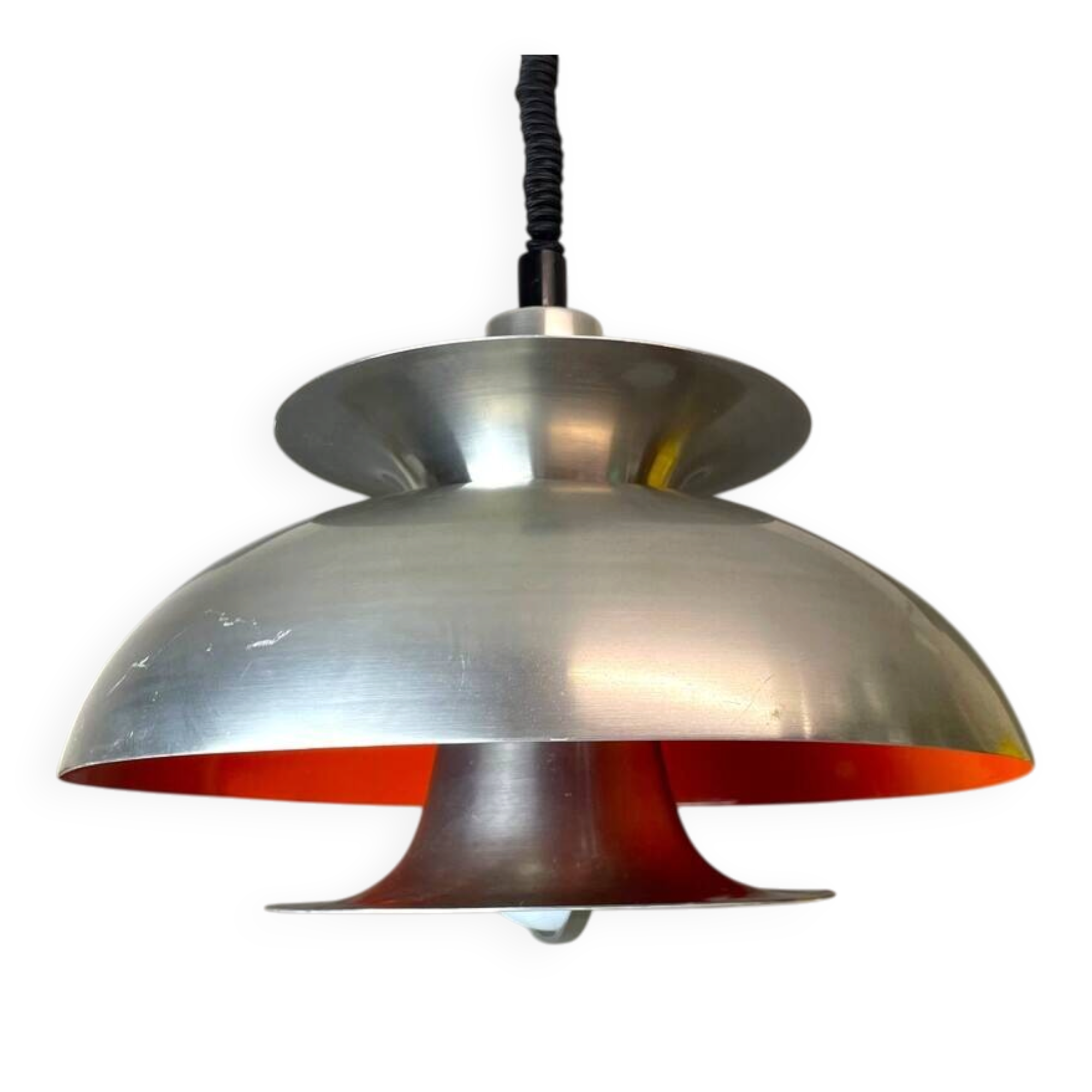 Scandinavian Danish aluminium 4-light hanging lamp