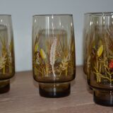 8 amber glasses from the 70s-80s.