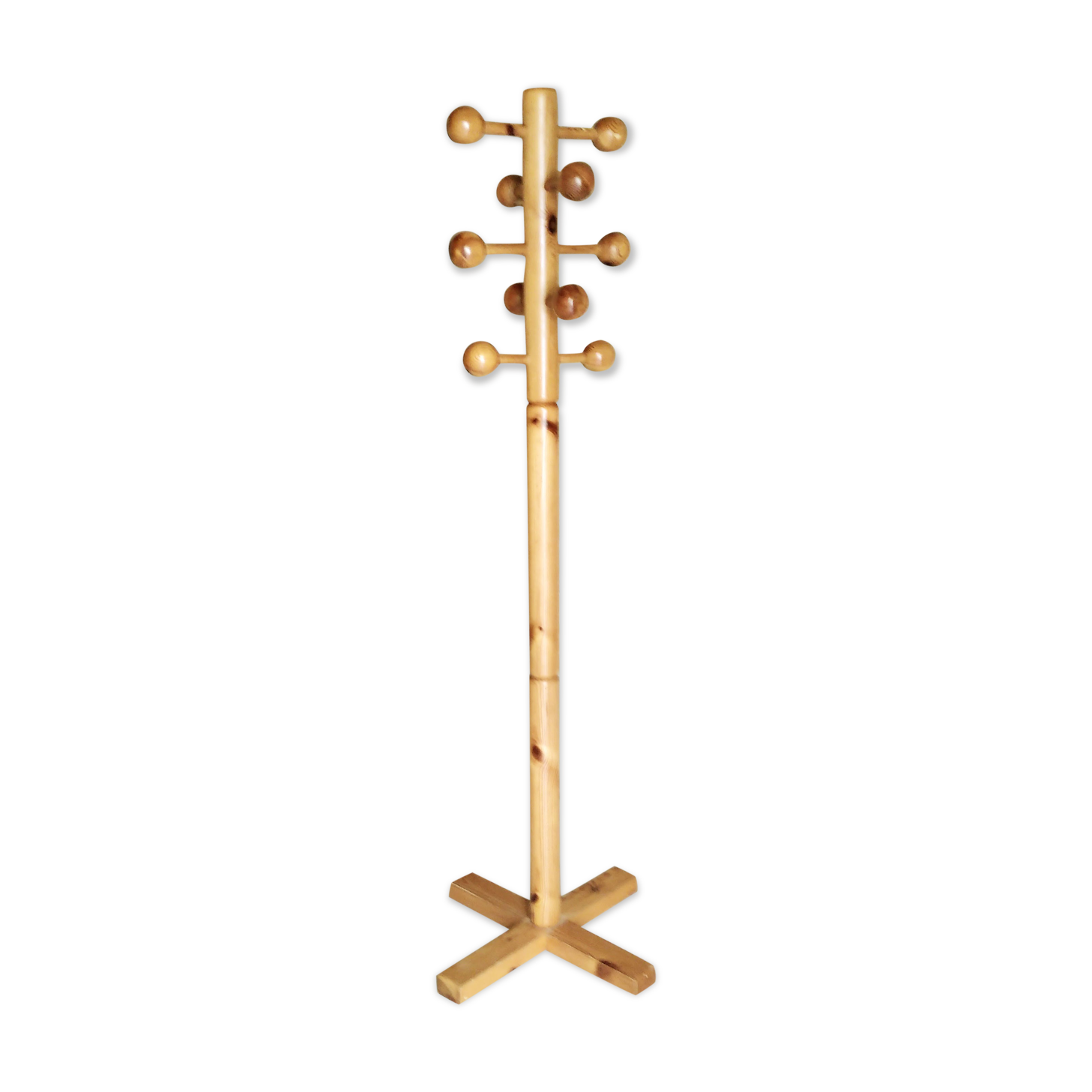 Wooden standing coat holder 1970