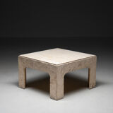 Square coffee table in travertine 1980