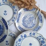 Vintage blue soup plates