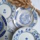 Vintage blue soup plates