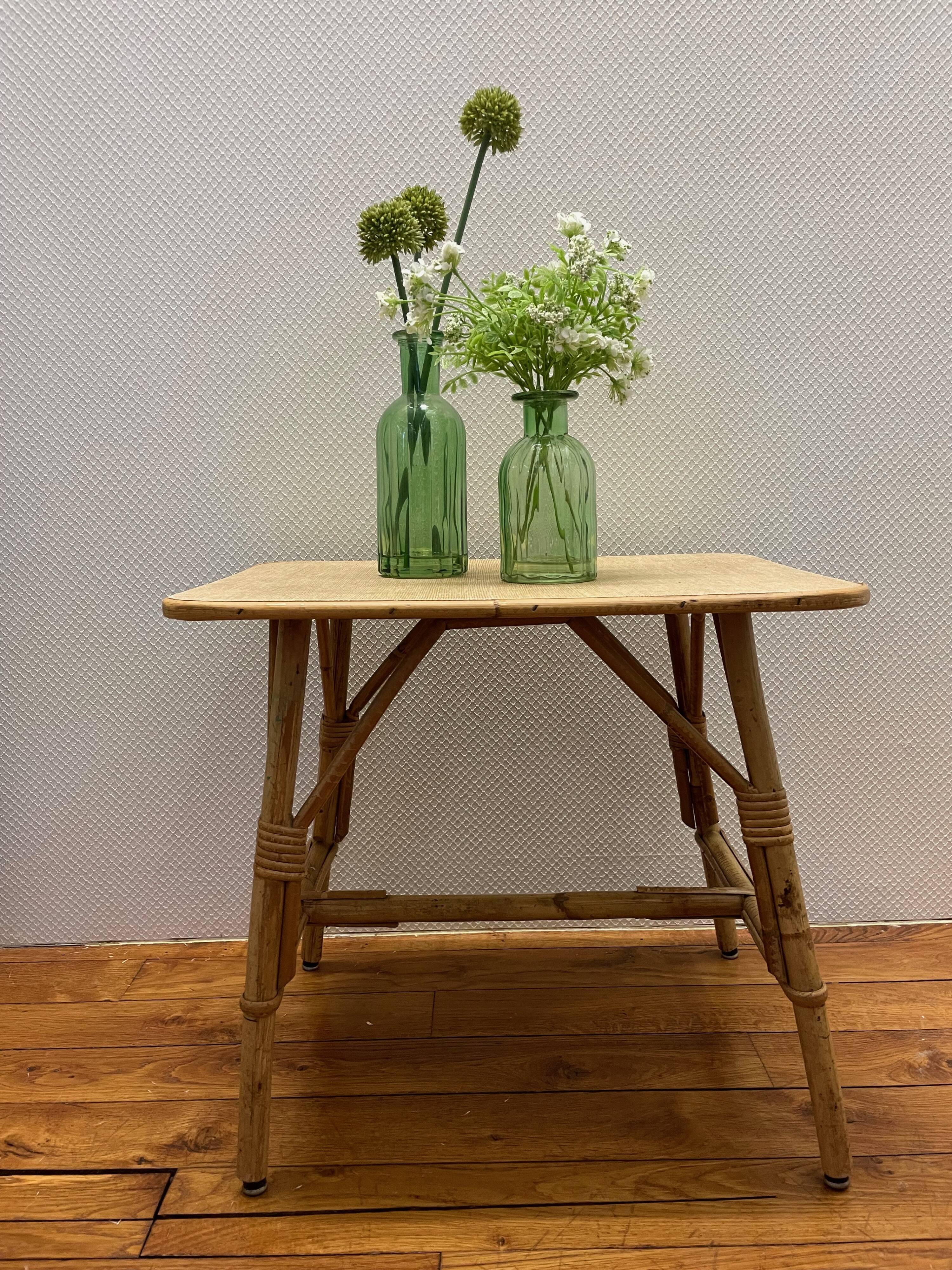 Vintage rattan coffee table