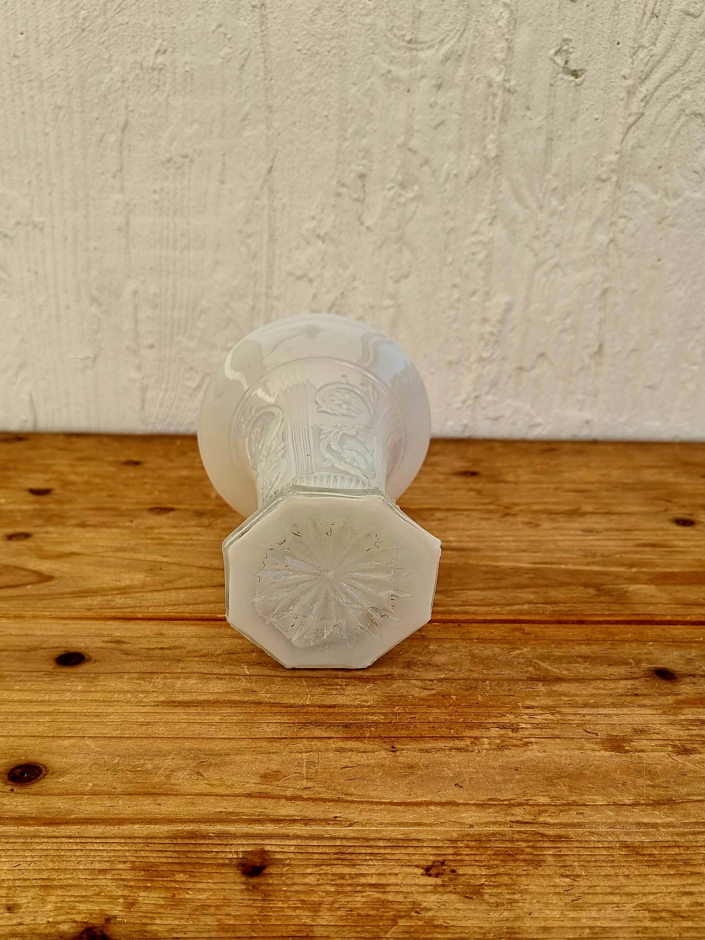 Vintage white opaline vase