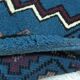 Vintage traditional Tunisian oriental rug in handmade blue wool.