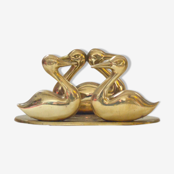 Brass letter holder with duck decoration