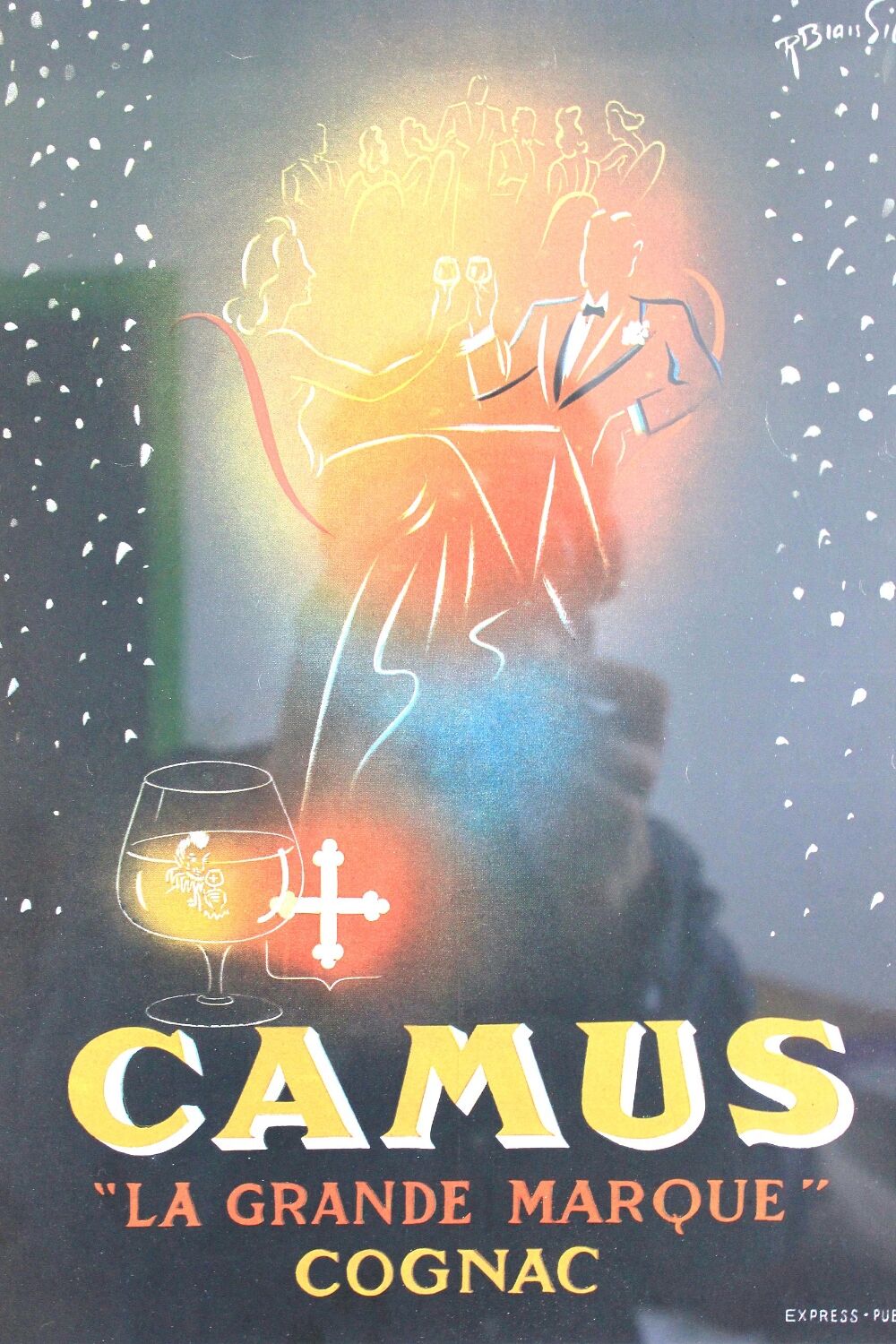 Cognac Camus original vintage advertising poster 1950s