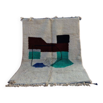 Tapis Berbère Marocain Fait Main – 300x200 cm – Design Abstrait en Laine