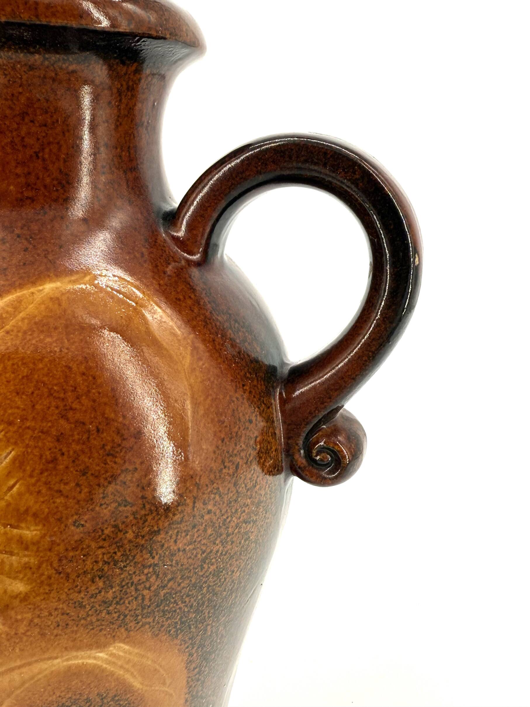 Vase Scheurich 490-25 – grès émaillé ambre