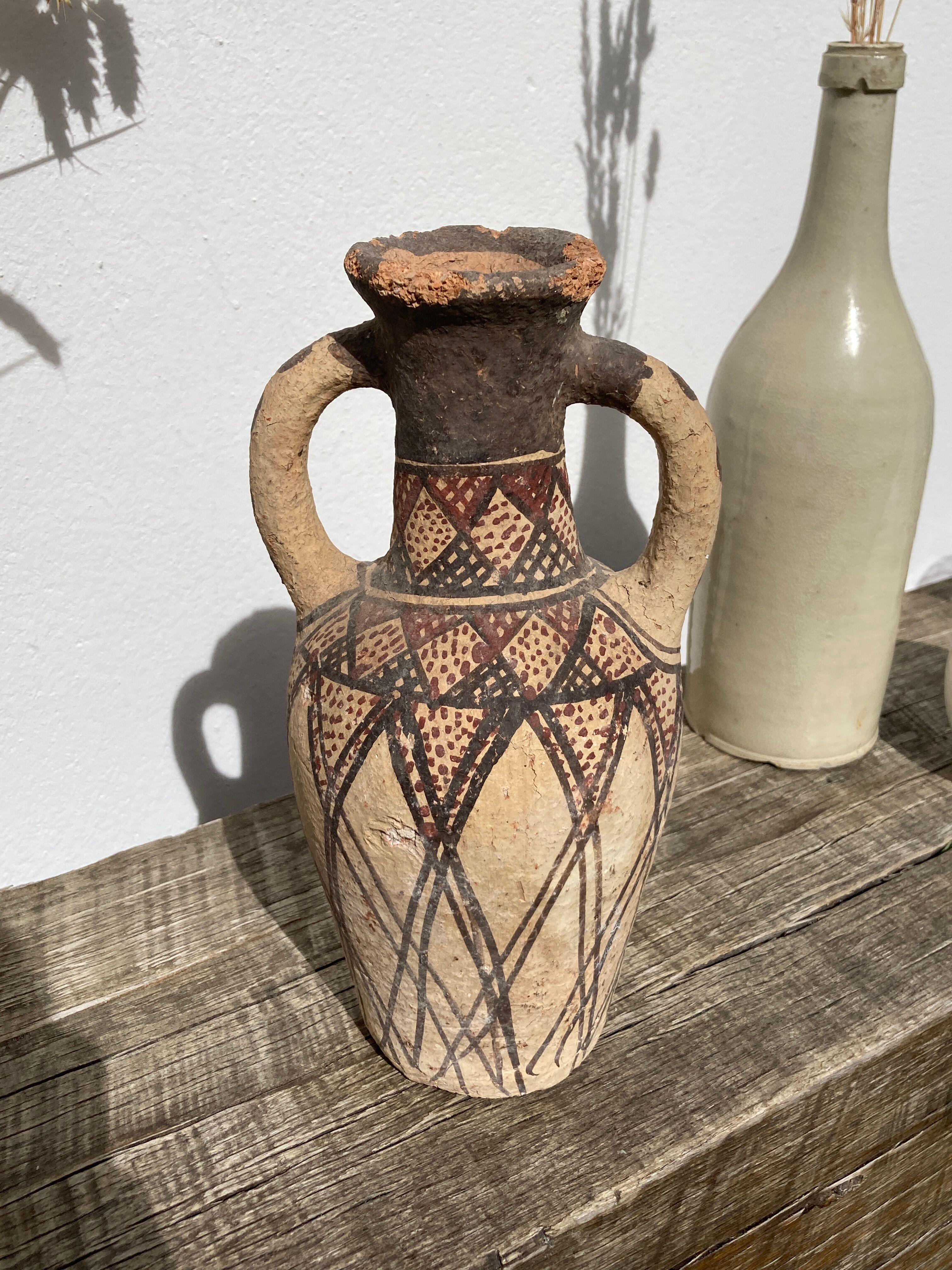 Berber water jar pottery vase in terracotta from the Rif