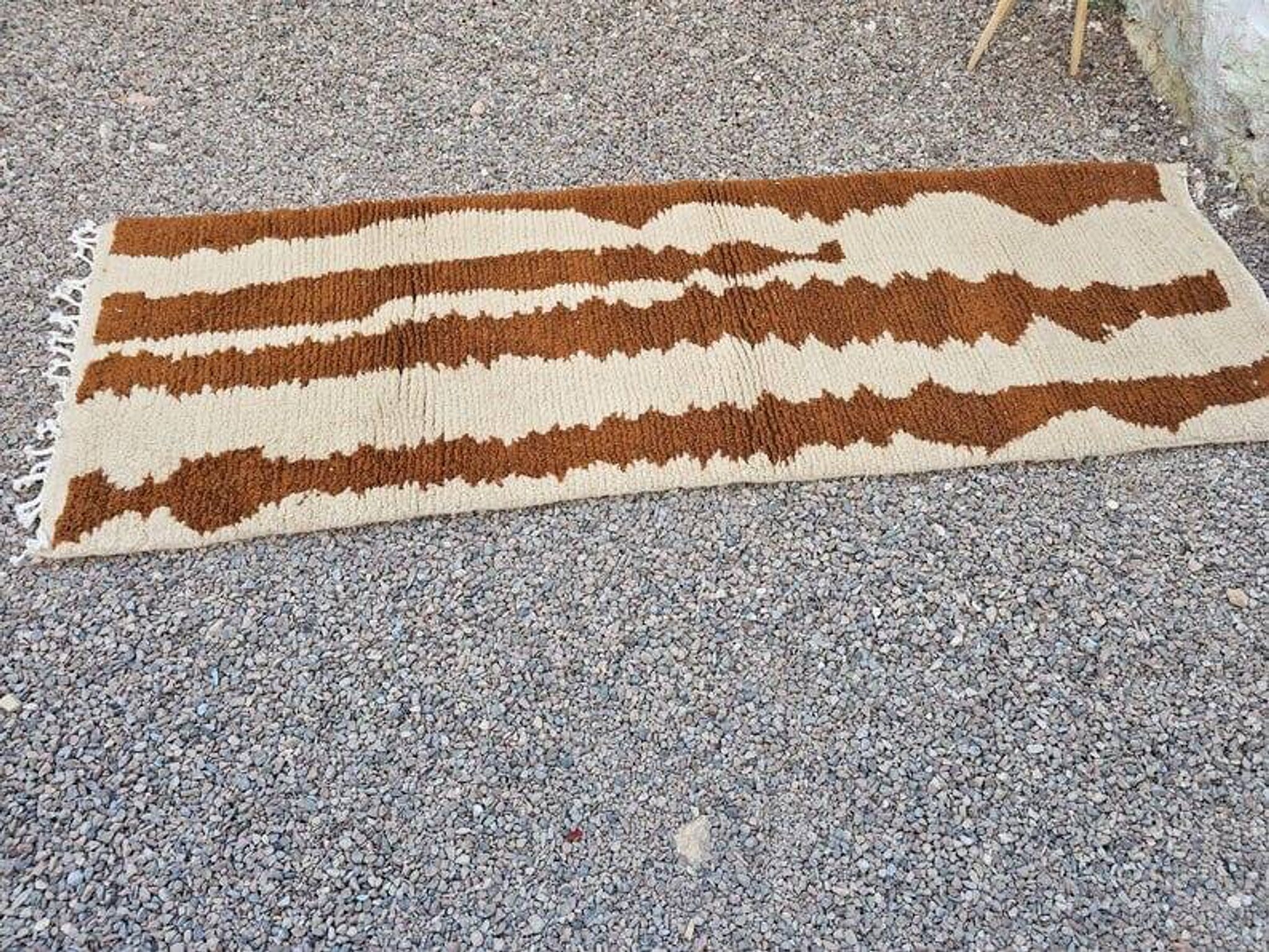 Handmade Beni Ouraine hallway rug, size 75 x 300 cm