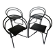Set of 4 Latonda chairs by Mario Botta for Alias 1986, rare version with leather seat