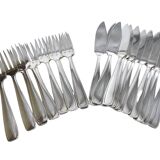 12 couverts fourchettes et couteaux à poisson en métal argenté Frionnet François