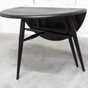 Table basse Ercol 1960 modèle 308  coffee table demi lune noir mate