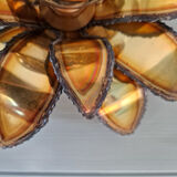 Pair of floral wall sconces in brass, Maison Jansen, 1970