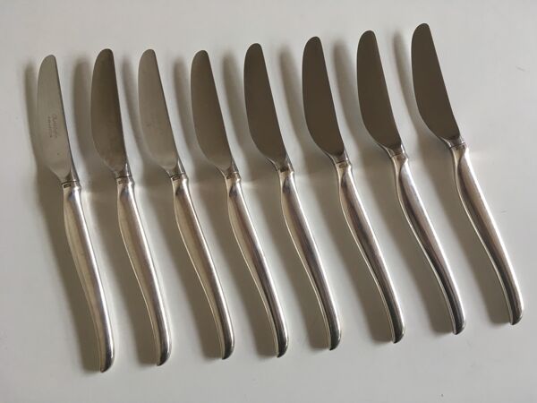 Set 8 couteaux 1960 Christofle métal argenté space age