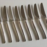 Set 8 knives 1960 Christofle silver metal space age