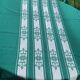 Nappe Helena Biarritz, made in france, linge basque, verte avec des broderies blanche, Vintage