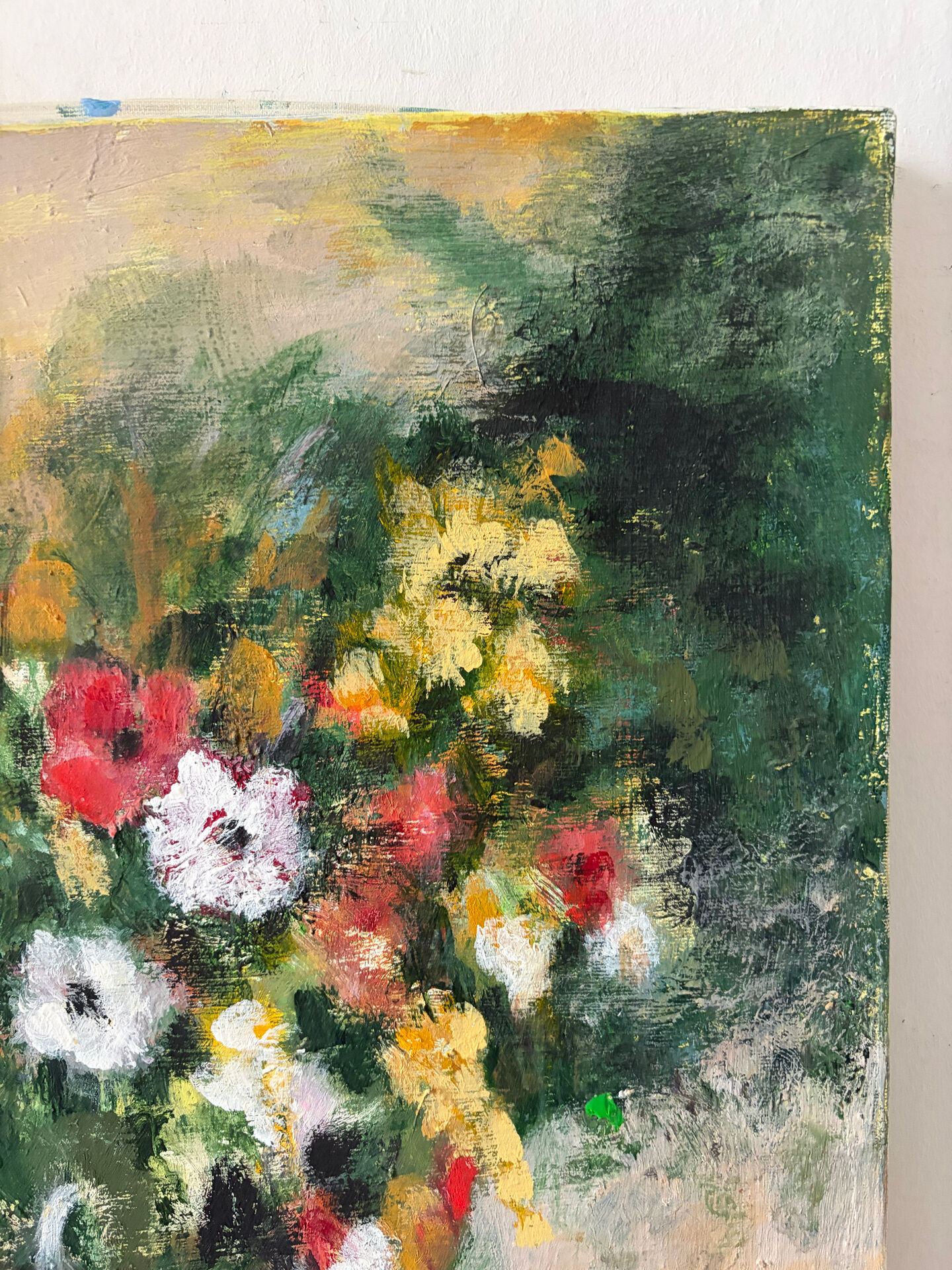Bouquet de fleurs, huile sur toile