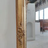 Rectangular golden mirror moldings plant motifs nineteenth H: 130cm