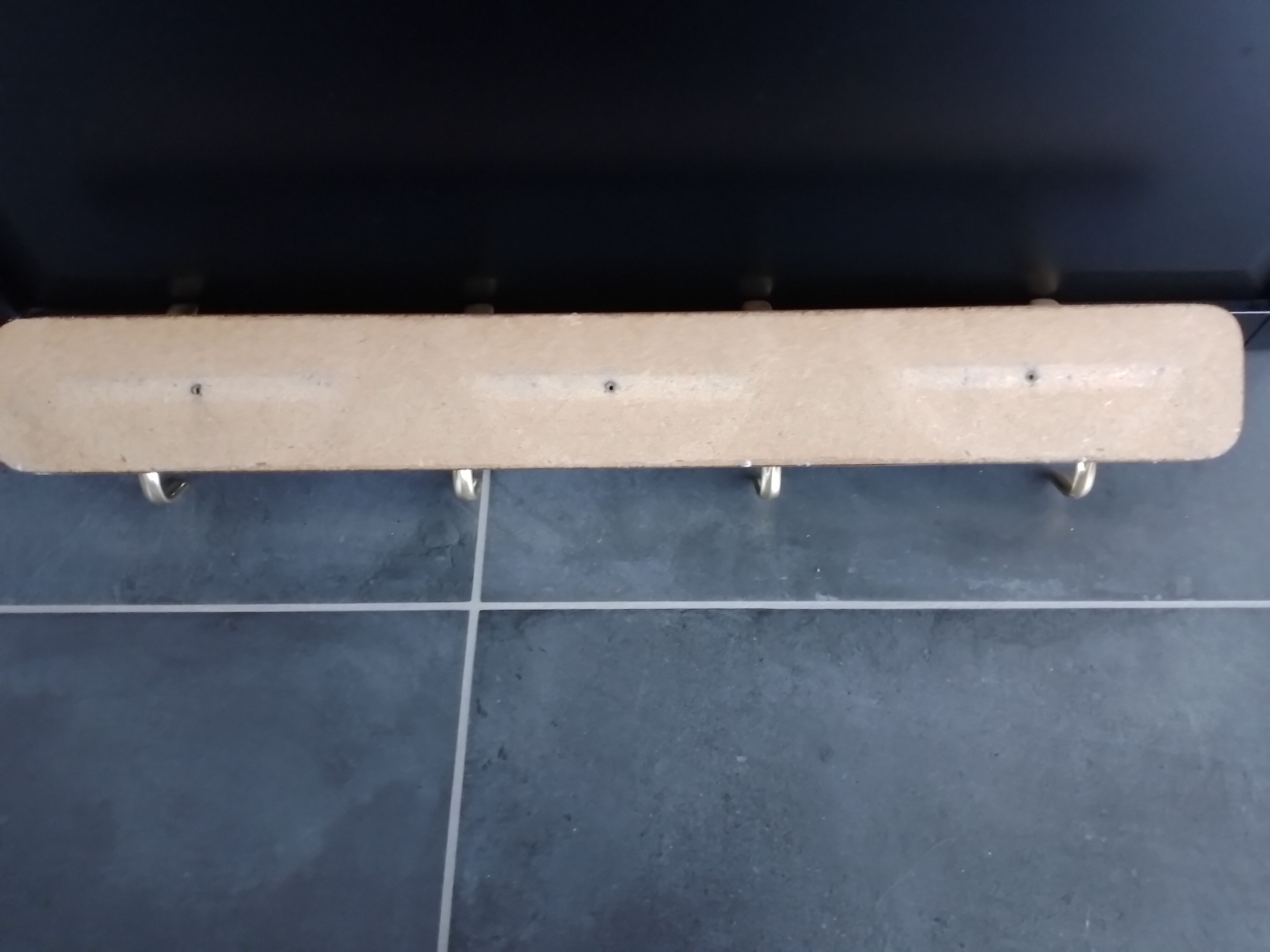 Hook 4 branches gold metal formica 60' vintage