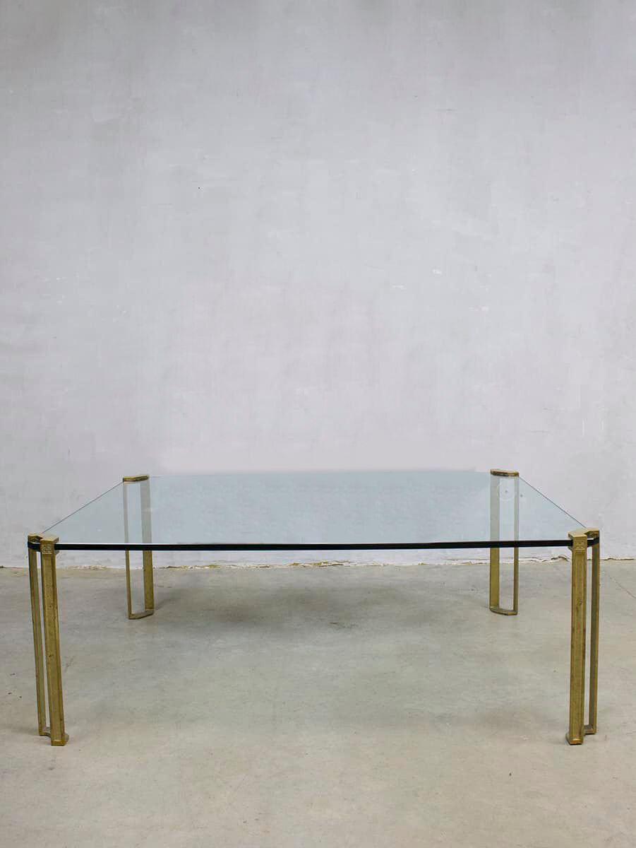 Table basse en verre design vintage Peter Ghyczy 'pur luxe'