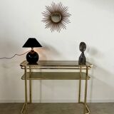 Old golden brass console Italian design Milo Baughman for Morex 1970s vintage