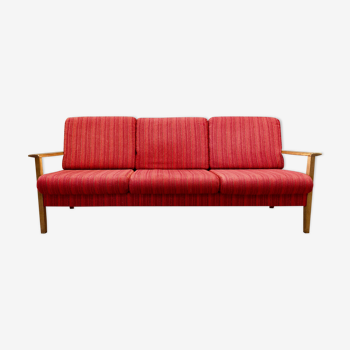 Sofa bed 3 places Scandinavian design 1950.