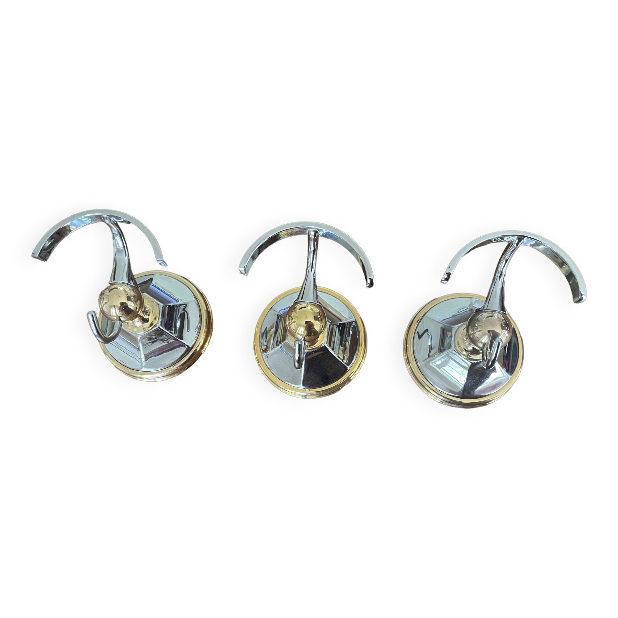 Chrome and gold metal coat rack