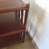 Retro-Side table-vinyl furniture-wood, rattan and bamboo-80s
