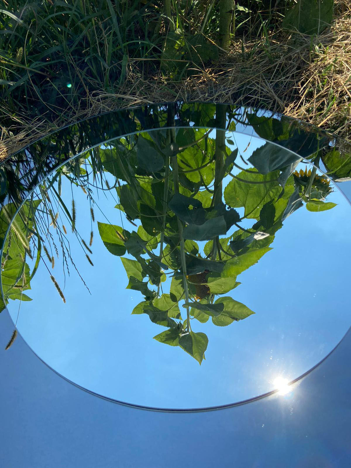 Deux miroirs rond  en verre Italie 70cm
