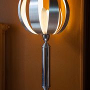 Vintage lamp, table lamp, chrome lamp with brushed steel blades, flower lamp, design lamp