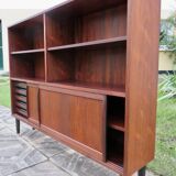 Rosewood bookcase with sliding doors and drawers, Denmark 1960