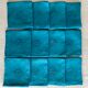 12 serviettes anciennes émeraudes damassées monogrammées "PH" - fils de lin - 54x52 cm