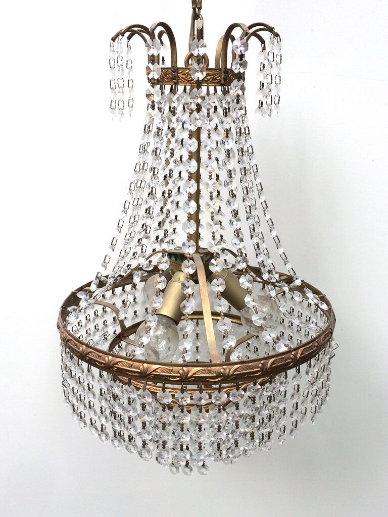 Lustre montgolfière à pampilles