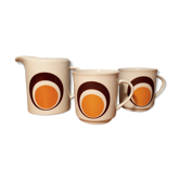 Trio tasses et pot à lait 70's