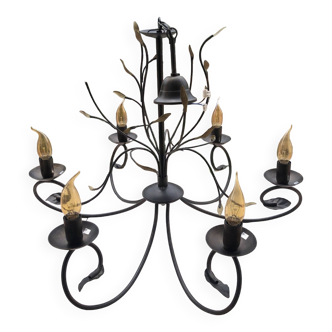 Vintage 6-branch black chandelier
