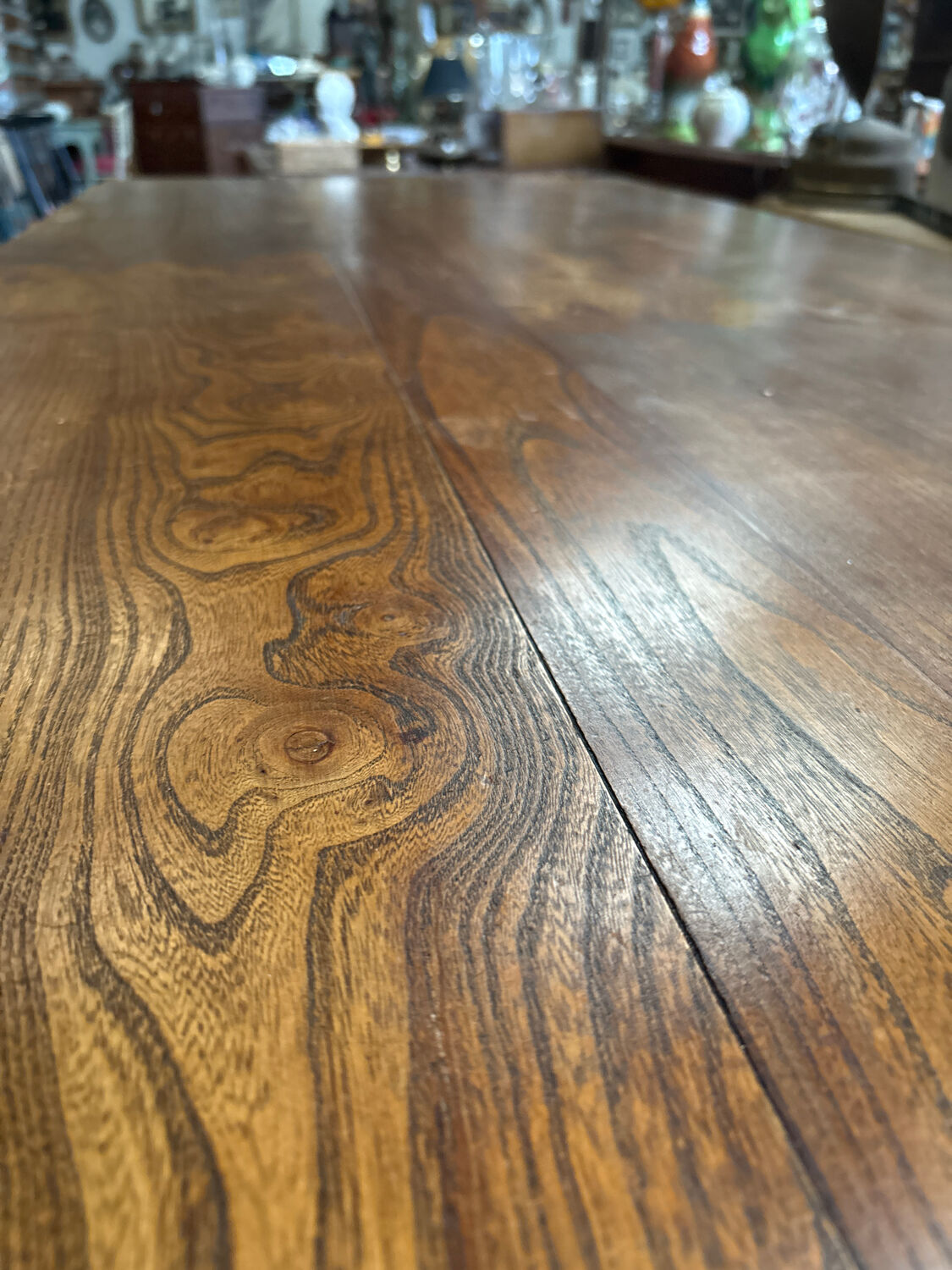 Large solid wood monastery table – trestle base