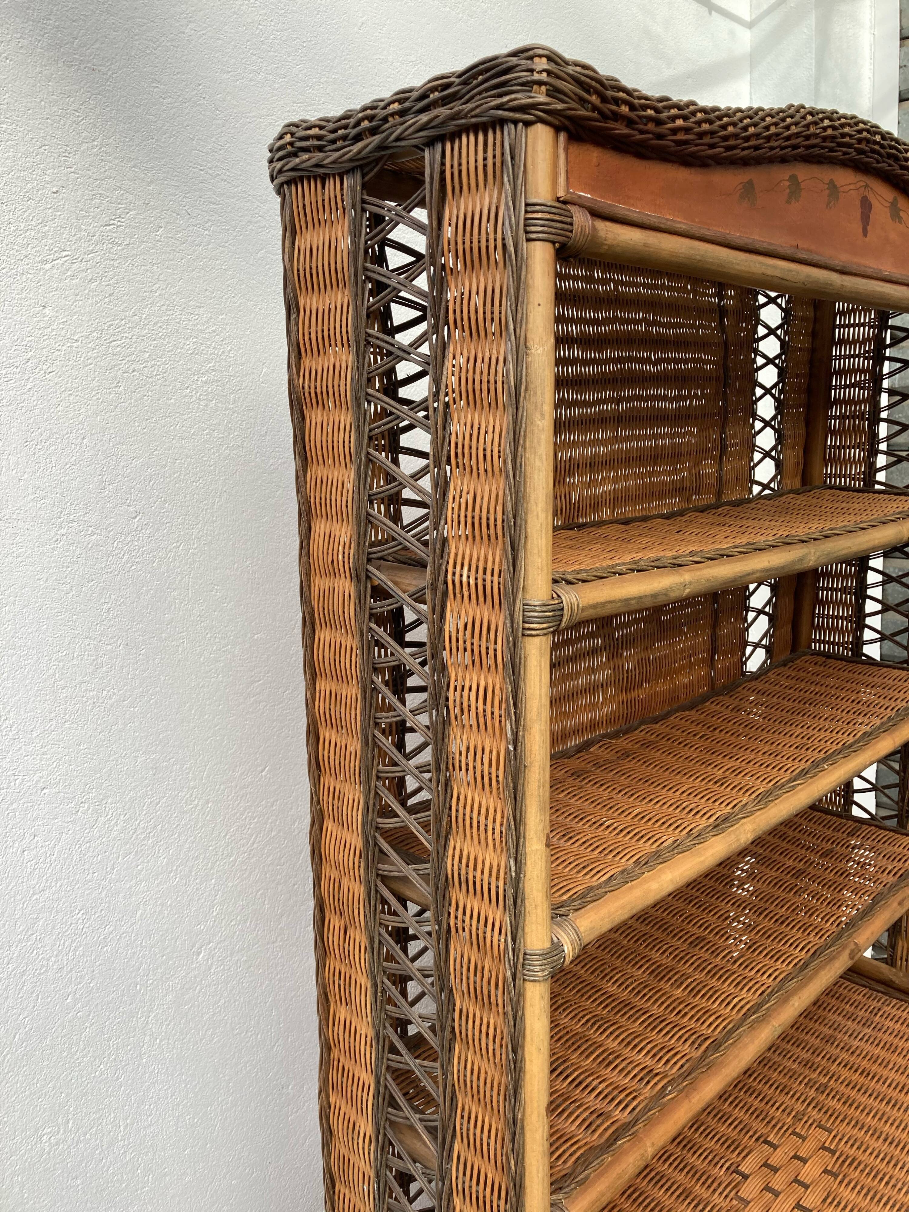 Bookcase bamboo wicker rattan