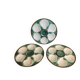 Set of 3 oyster plates barbotine majolica model chantilly ceramics