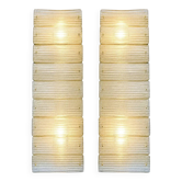 Elegant Italian Diamanté Murano Glass and Brass Flush Mount Wall Sconce