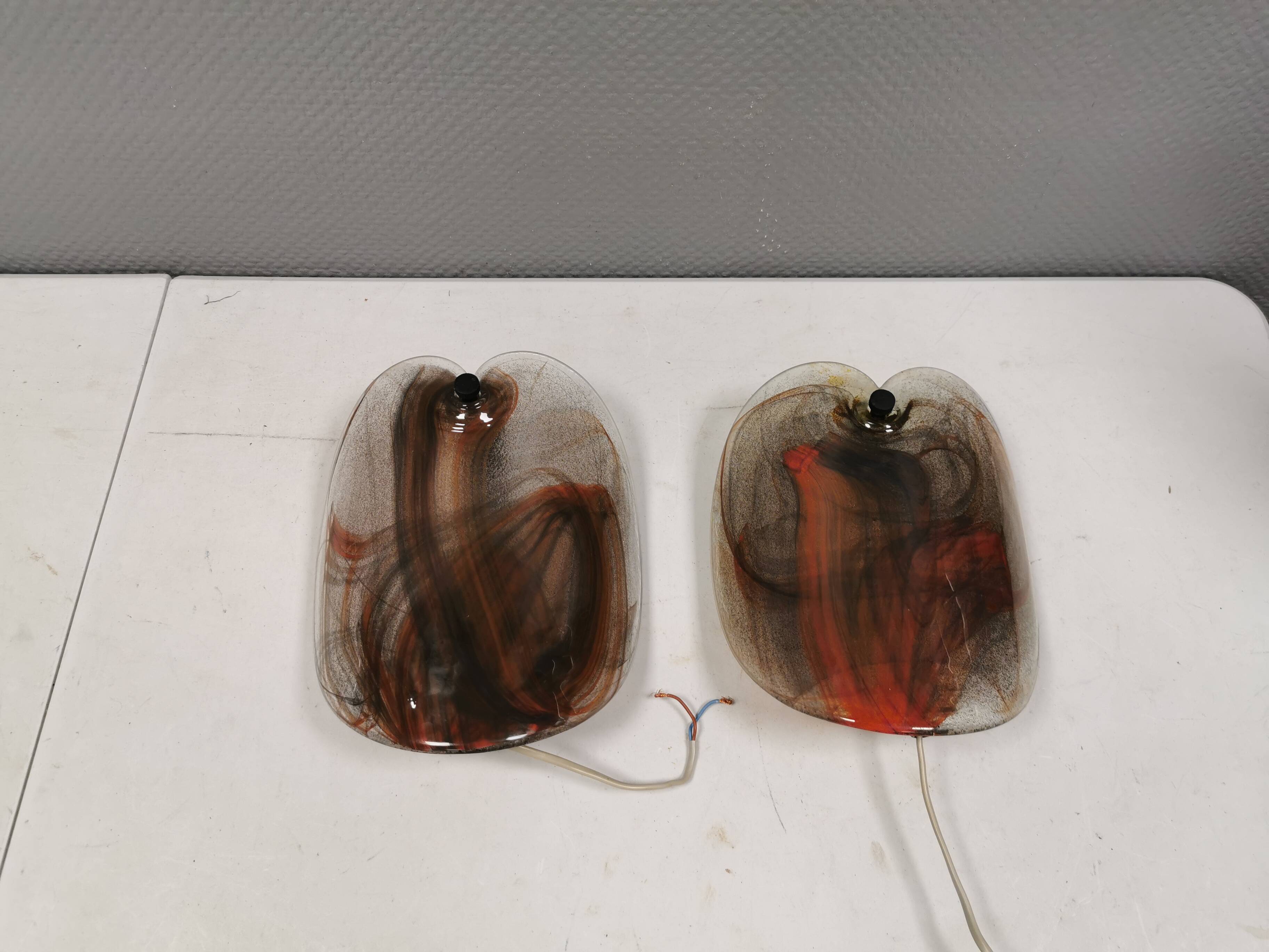 Glass wall lamps designed by per lutken for holmegaard Denmark 1970s