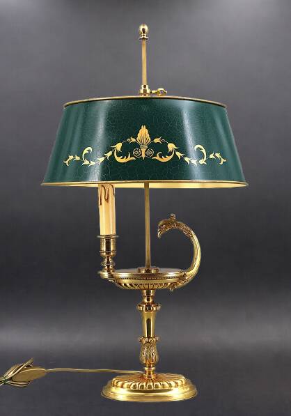 Bronze Gilt Bouillotte Lamp in Directoire Style "Lucien Gau"