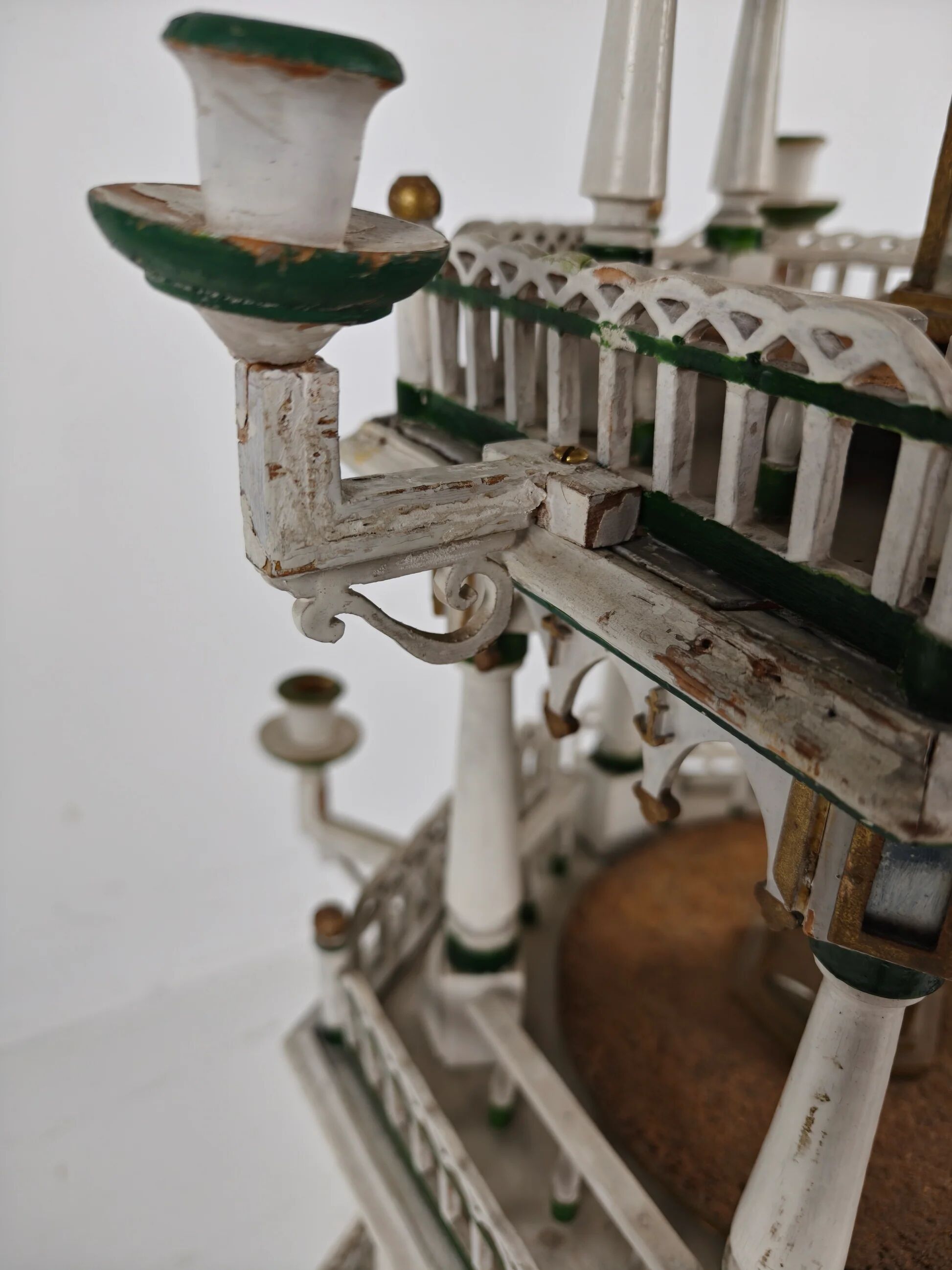 19th century handmade Christmas pyramid – rare and beautiful German folk art piece