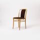 Chaise en bois courbé et velours marron par TON