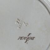 Sept assiettes à dessert terre de fer aux oiseaux f.f.Pexonne fin XIX ème