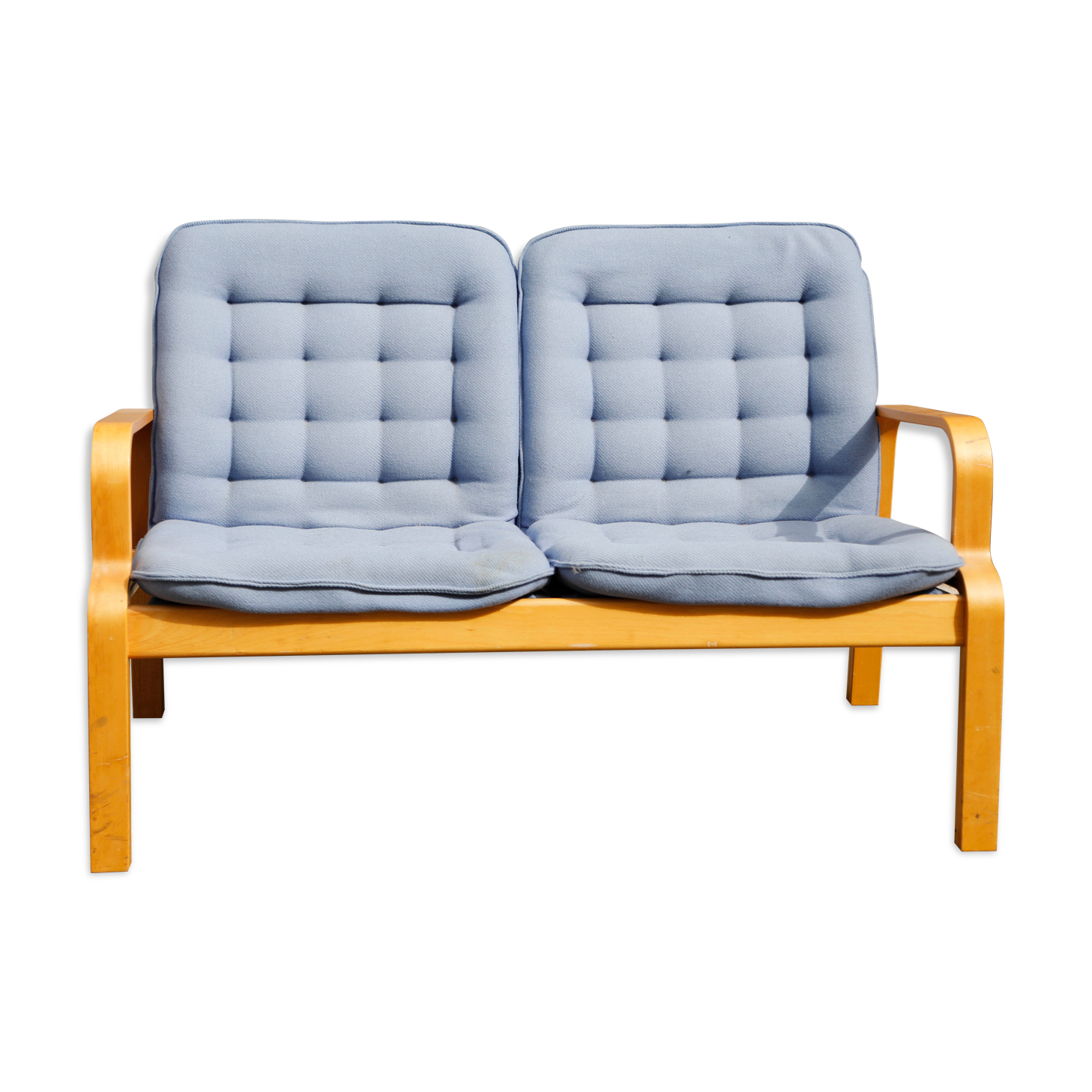 Sofa 2 places wool blue