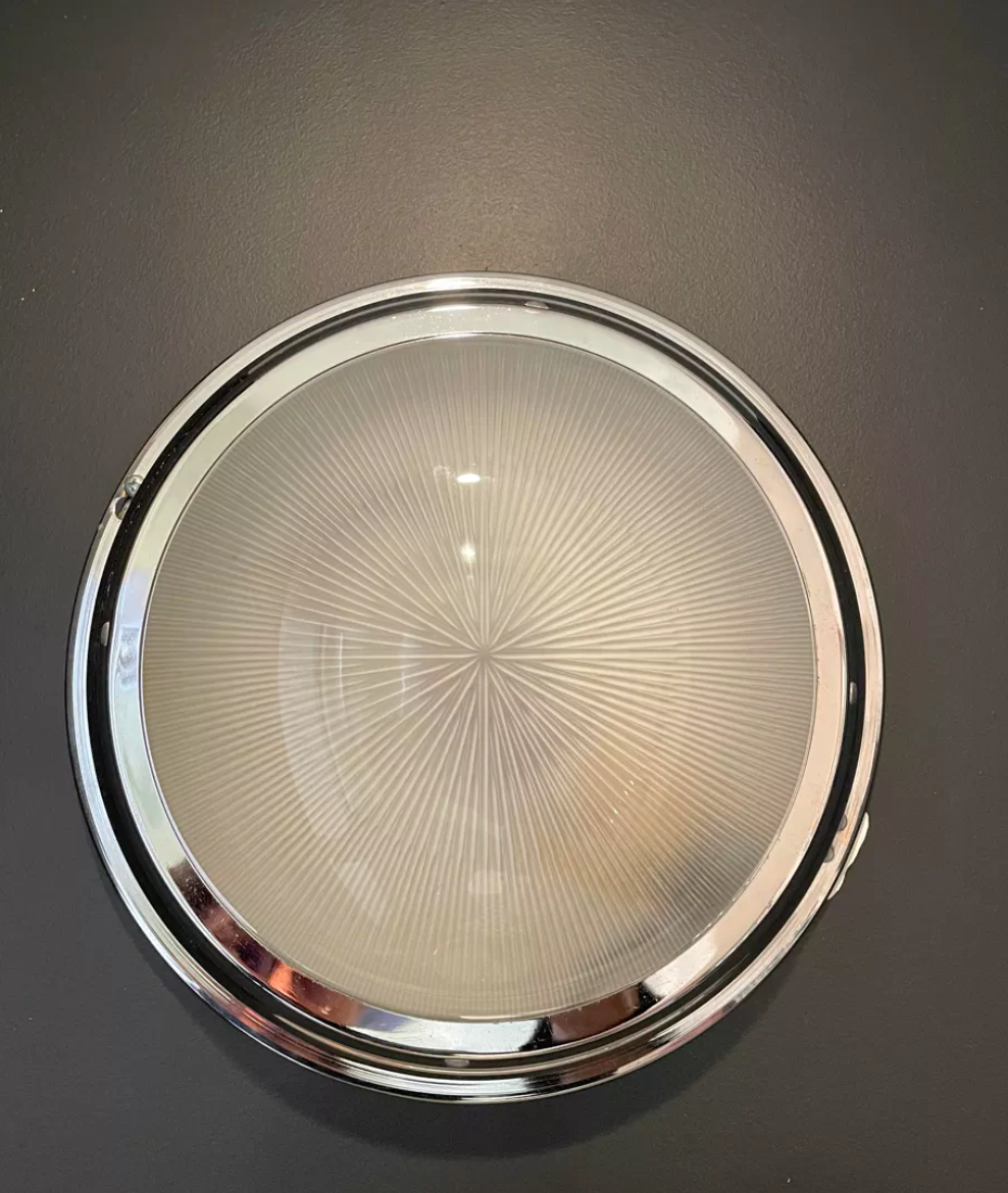 Pair of holophane wall lamps, chrome metal, france 1930 vintage art deco