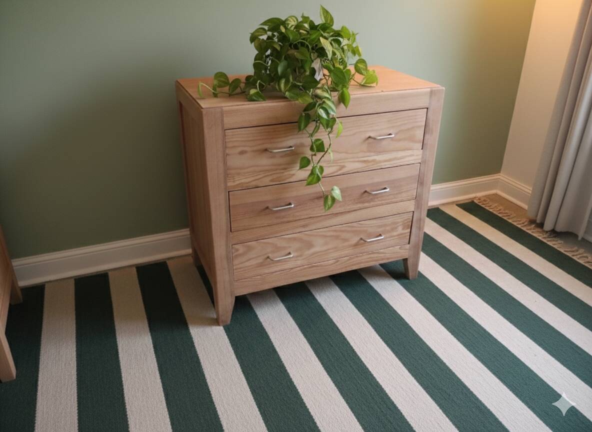 Sanded wooden chest of drawers